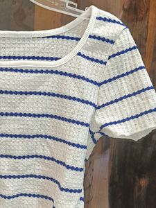 Striped White Crop Top