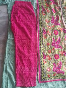 Chikankari Heavy Work Long Dress With Pant Dupatta