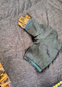Ruffled Denim Saree