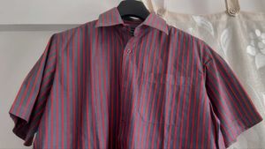 ALLEN SOLLY half sleeves grey and red shirt Men