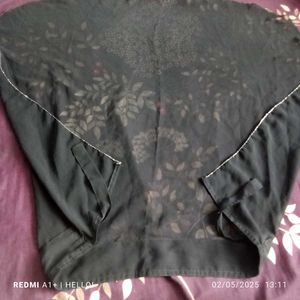 Black Abaya Dupatta With Mask