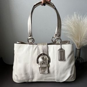 Coach Leather Buckle Handbag