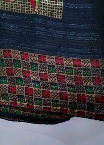 (No Spot) Black Saree With Blouse