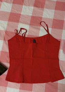 H&amp;M Red Peplum Cami Top