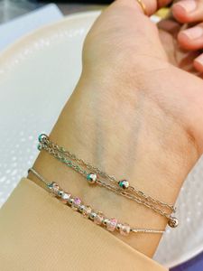 Silver Beaded Layered Bracelet