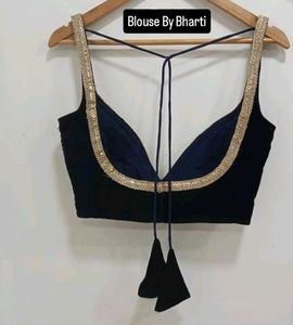 Velvet Blouse, Non Padded, Lace Detailing