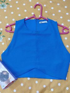 Zara Blue Sleeveless Top