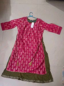 Elegant Pink & Gold Kurta Set