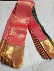 Elegant Peach Kanchipuram Saree Adi Offer Sale.