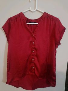 Red Button-Down Top