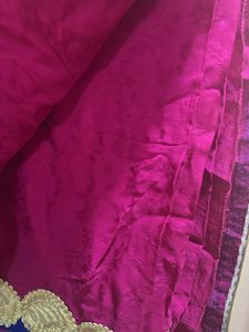 Pink Saree With Golden carry border