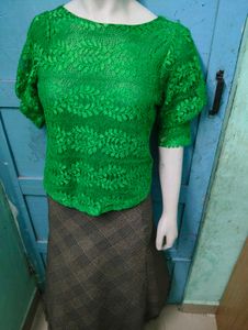 Green Lace Top