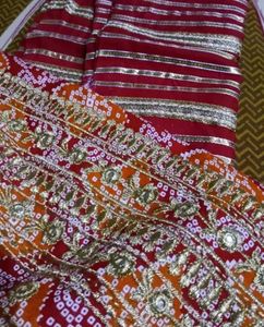 Red &amp; Orange Printed Suit