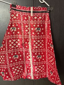 Red &amp; White Printed Dress