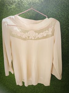 Embroidered net designer White top, Looks good wit