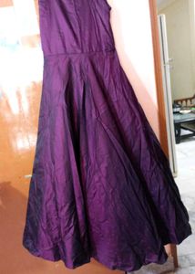 Embroidered Purple Party Gown