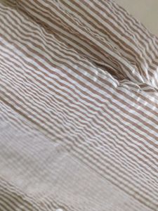 Brown White Striped Cropped Shirt