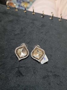 White Gemstone Studs