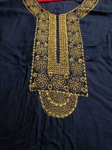 Embroidered Navy Blue Kurti