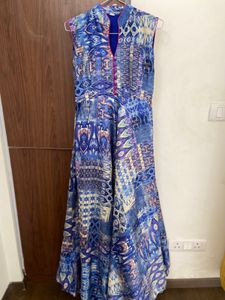 Flary Abstract Print Gown
