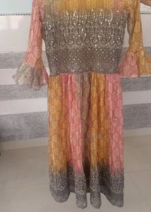 Multi Colour Frock With Embroidery