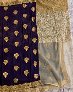 Heavily Embroidered Party Wear Saree