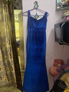 Blue Velvet Party Dress