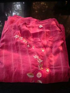 Simple Red Kurta