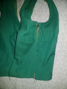 Green Kurta Set with Printed Shrug