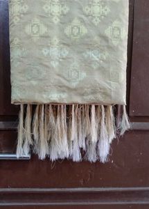 Beige With Golden Embroidered Dupatta