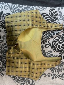 Mustard Silk Cotton Sleeveless Blouse