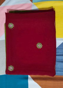 Women Beautiful Maroon Sareewith Blouse