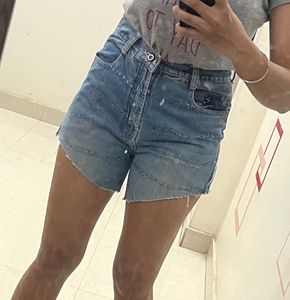 Blue Grey Textured Shorts (freebie)