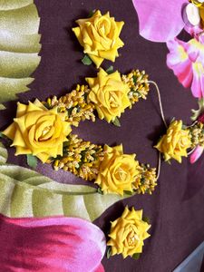 Bridal Haldi Yellow Floral Set