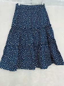 De Facto Navy Polka Dot Skirt