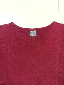 Burgundy A-Line Dress