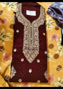 allover worked dress material