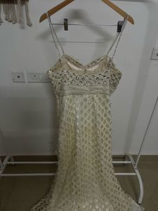 Silver Rhinestone Beaded Cocktail GOWN