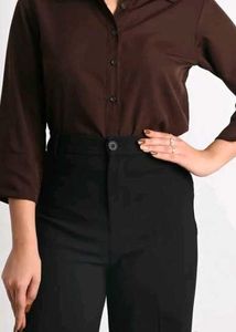 Brown Button-Down Shirt