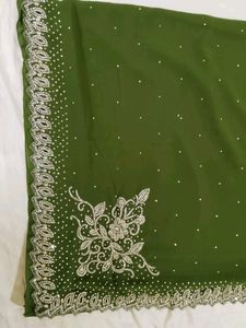New Heavy Work Fancy Saree With Stitched Blouse (UnUsed)