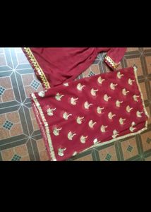 Maroon Embroidered Kurta Set