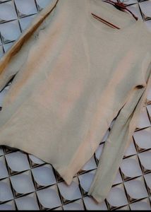 Cream Long Sleeve Top