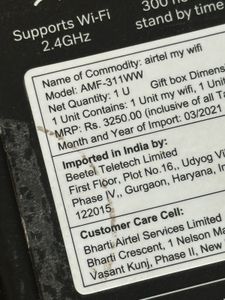 Brand new Airtel Wifi Extreme
