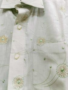 🇳🇿💫♥️ Elegant Green Patterned Shirt