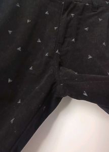Black Patterned Shorts