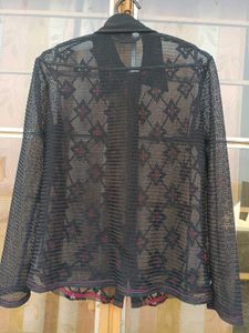 Embroidered Floral Mesh Top