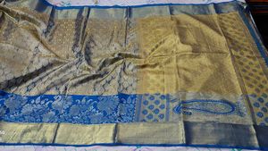 Gold & Blue Kanjivaram Silk Saree
