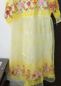 yello embroidery kurti