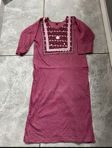 Dusty Rose Embroidered Kurti