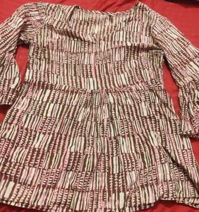 Patterned Brown Tunic Top